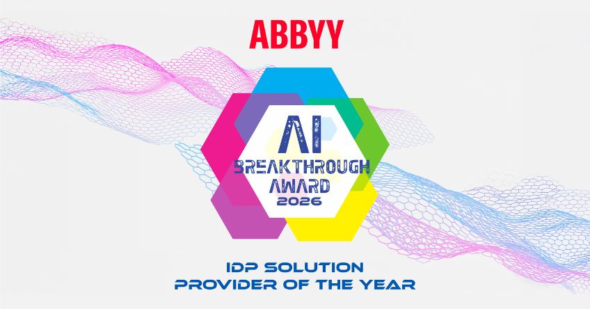 2026 AI Breakthrough Award - ABBYY Named IDP Solution Provider of the Year